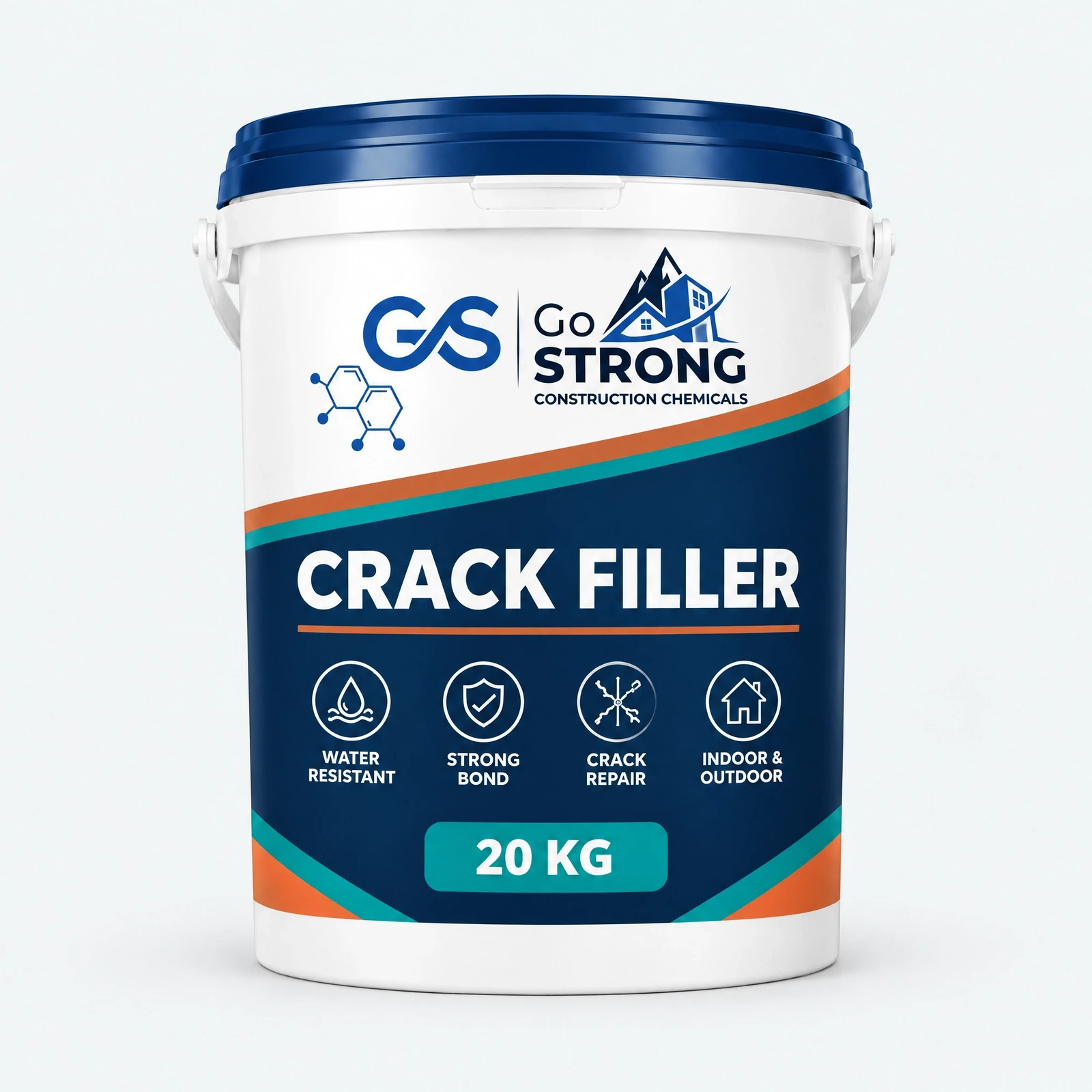 Go Strong Crack Filler - Indoor & Outdoor Repair Compound (20 KG Bucket)
